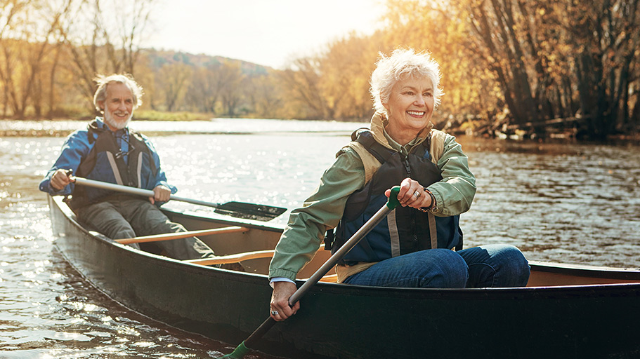 Couple kayaking